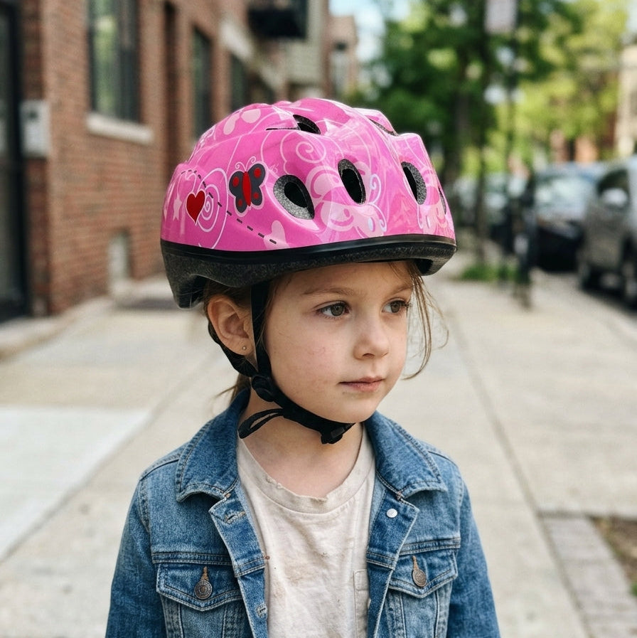 Chanty Casco infantil – Rosa con mariposas