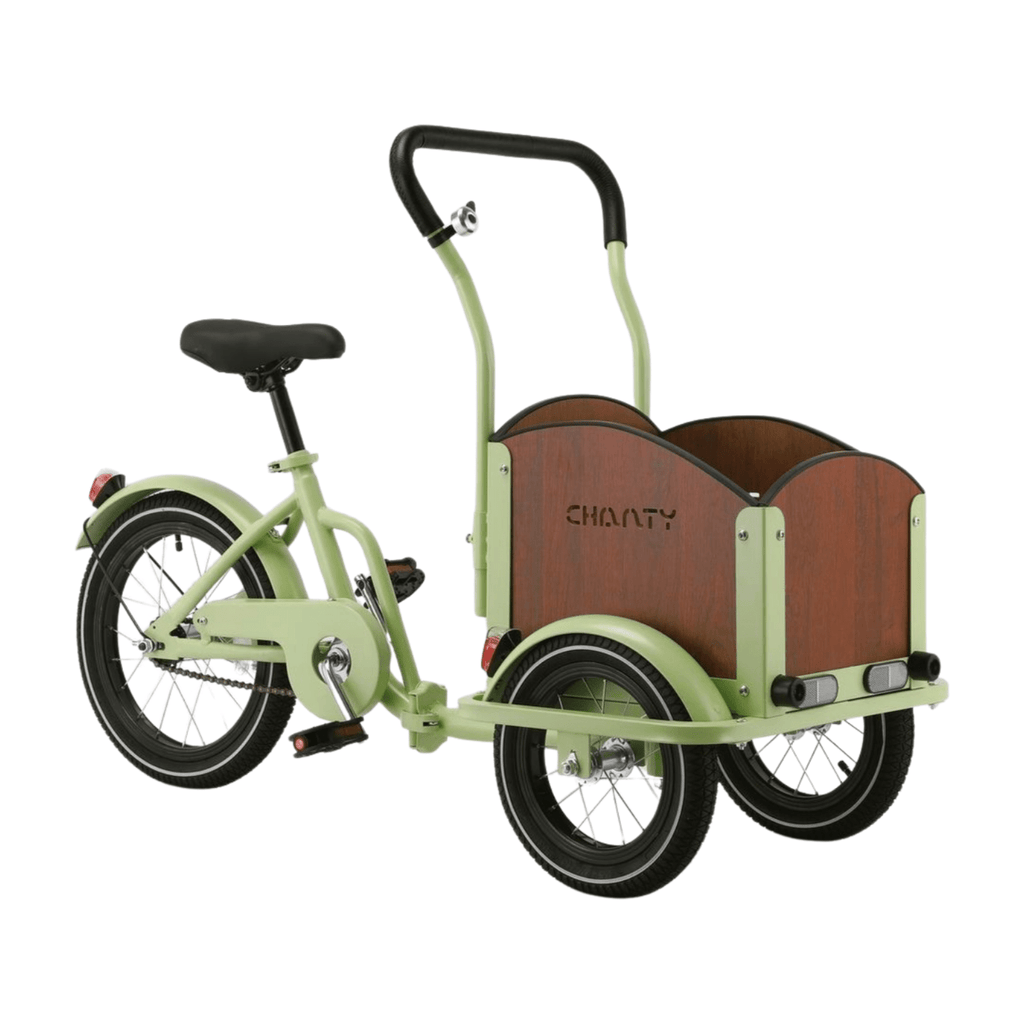 Chanty Cargo Kid - Grøn inkl. hjelm, flaskeholder, håndtag i 2 farver og ringklokke - BørnecyklerneChantyBørnecyklerneGrøn: BLC16 - GRNChanty Cargo Kid - Grøn inkl. hjelm, flaskeholder, håndtag i 2 farver og ringklokke