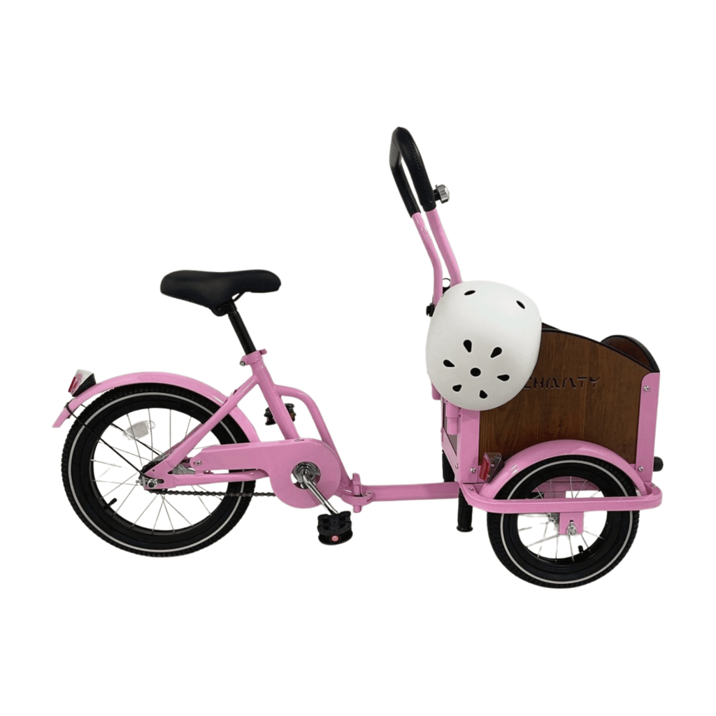 Chanty Cargo Kid – Pink inkl. hjelm, flaskeholder, håndtag i 2 farver og ringklokke - BørnecyklerneChantyBørnecyklernePink: BLC16 - LYRChanty Cargo Kid – Pink inkl. hjelm, flaskeholder, håndtag i 2 farver og ringklokke