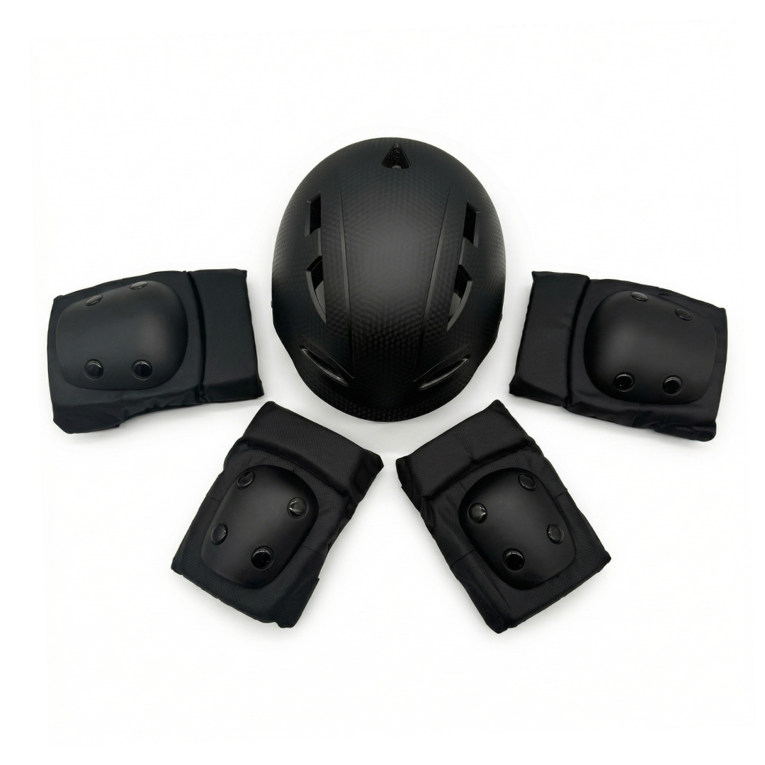 CHANTY Casco infantil + Set de protección – Negro