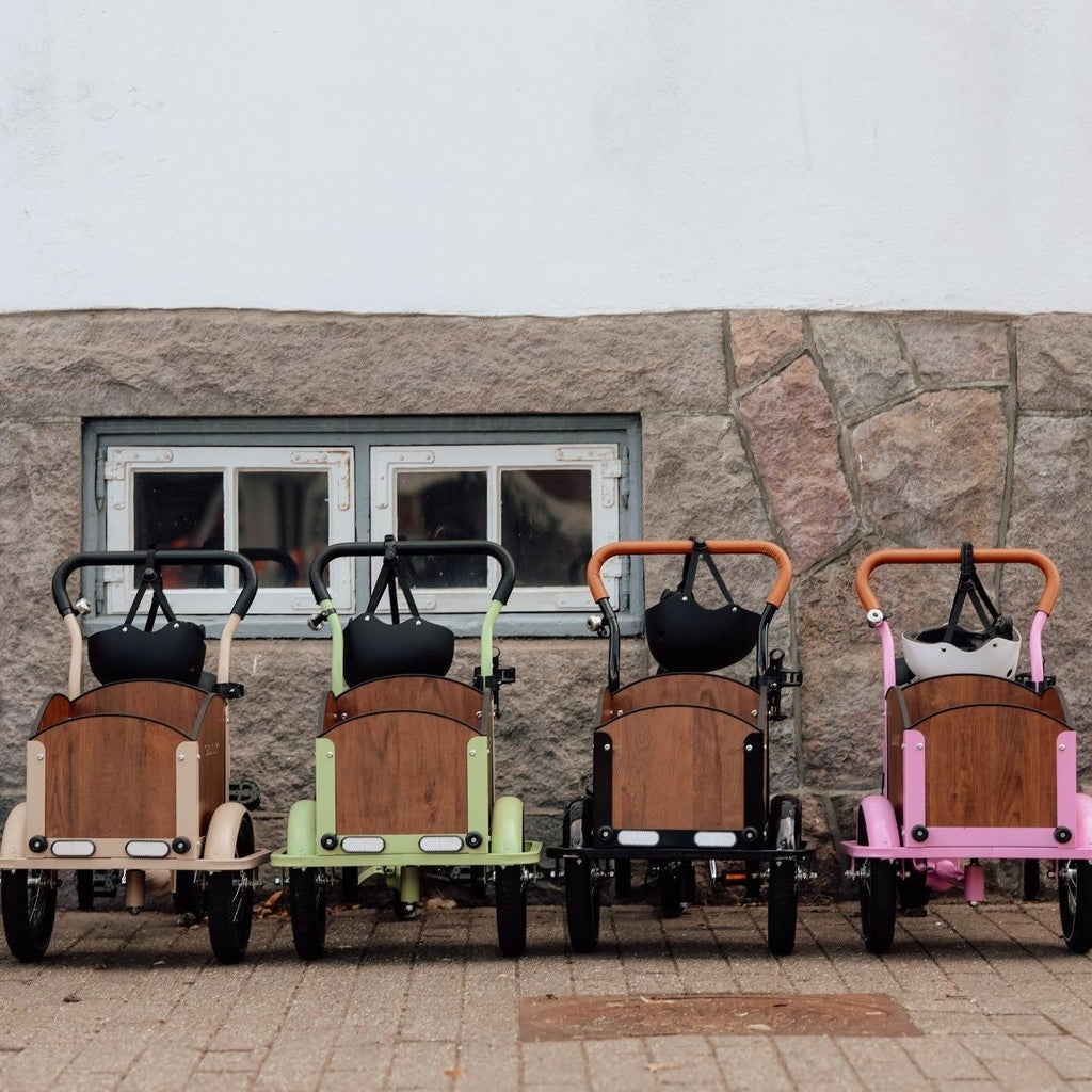 Søskendepakken - 4 børneladcykler inkl. hjelm, flaskeholder, håndtag i 2 farver og ringklokke (kopi) - BørnecyklerneChantyBørnecyklerneSortSøskendepakken - 4 børneladcykler inkl. hjelm, flaskeholder, håndtag i 2 farver og ringklokke (kopi)Sort