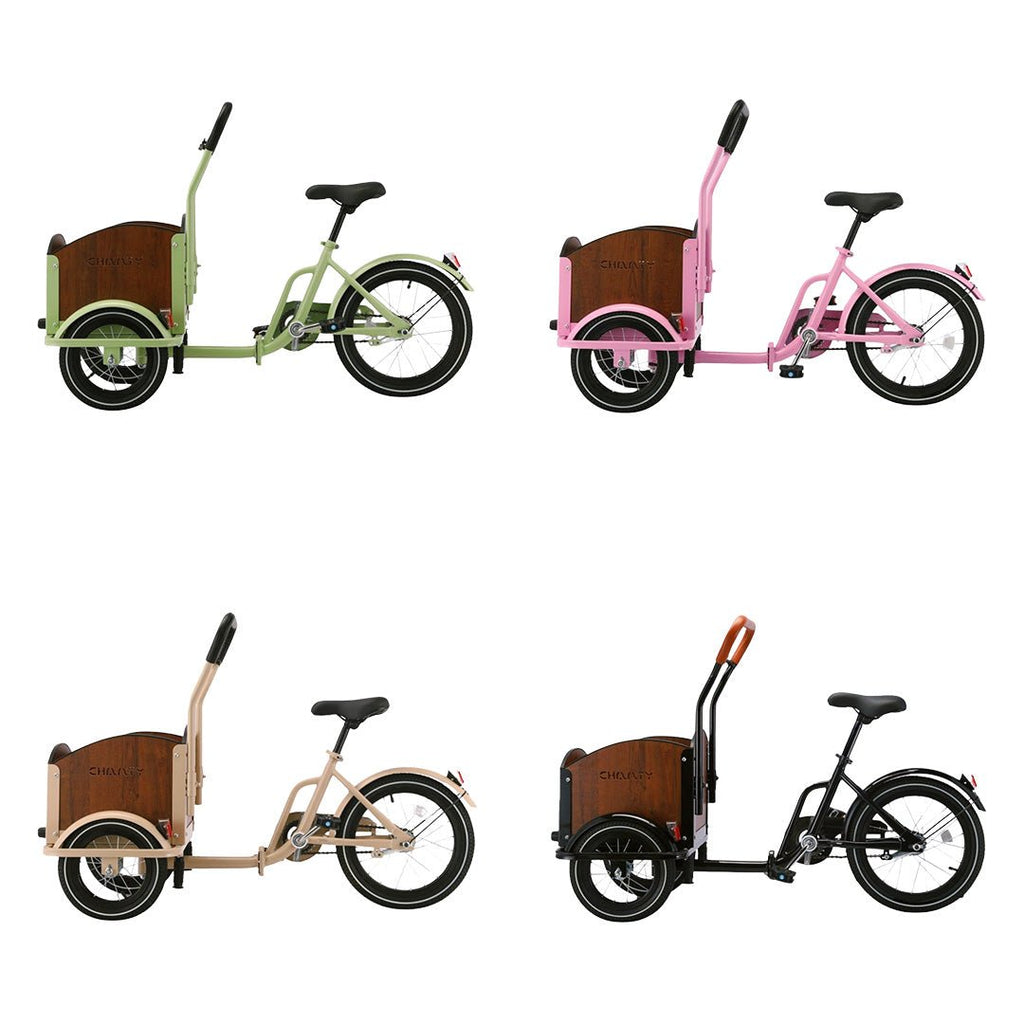 Søskendepakken - 4 børneladcykler inkl. hjelm, flaskeholder, håndtag i 2 farver og ringklokke (kopi) - BørnecyklerneChantyBørnecyklerneSortSøskendepakken - 4 børneladcykler inkl. hjelm, flaskeholder, håndtag i 2 farver og ringklokke (kopi)Sort