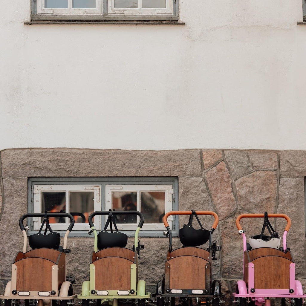 Søskendepakken - 4 børneladcykler inkl. hjelm, flaskeholder, håndtag i 2 farver og ringklokke (kopi) - BørnecyklerneChantyBørnecyklerneSortSøskendepakken - 4 børneladcykler inkl. hjelm, flaskeholder, håndtag i 2 farver og ringklokke (kopi)Sort